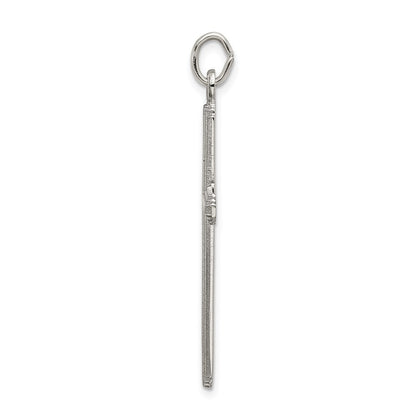 Sterling Silver Polished Grooved Cross Pendant Holiday Gift for Women