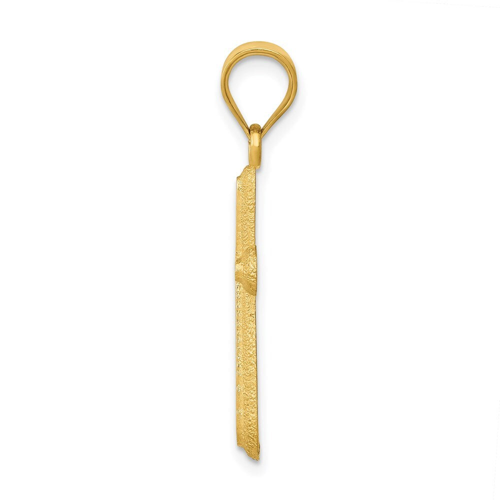 14k Yellow Gold Polished Cross Pendant