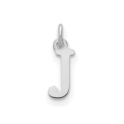 14k White Gold Cutout Letter J Initial Pendant for Women
