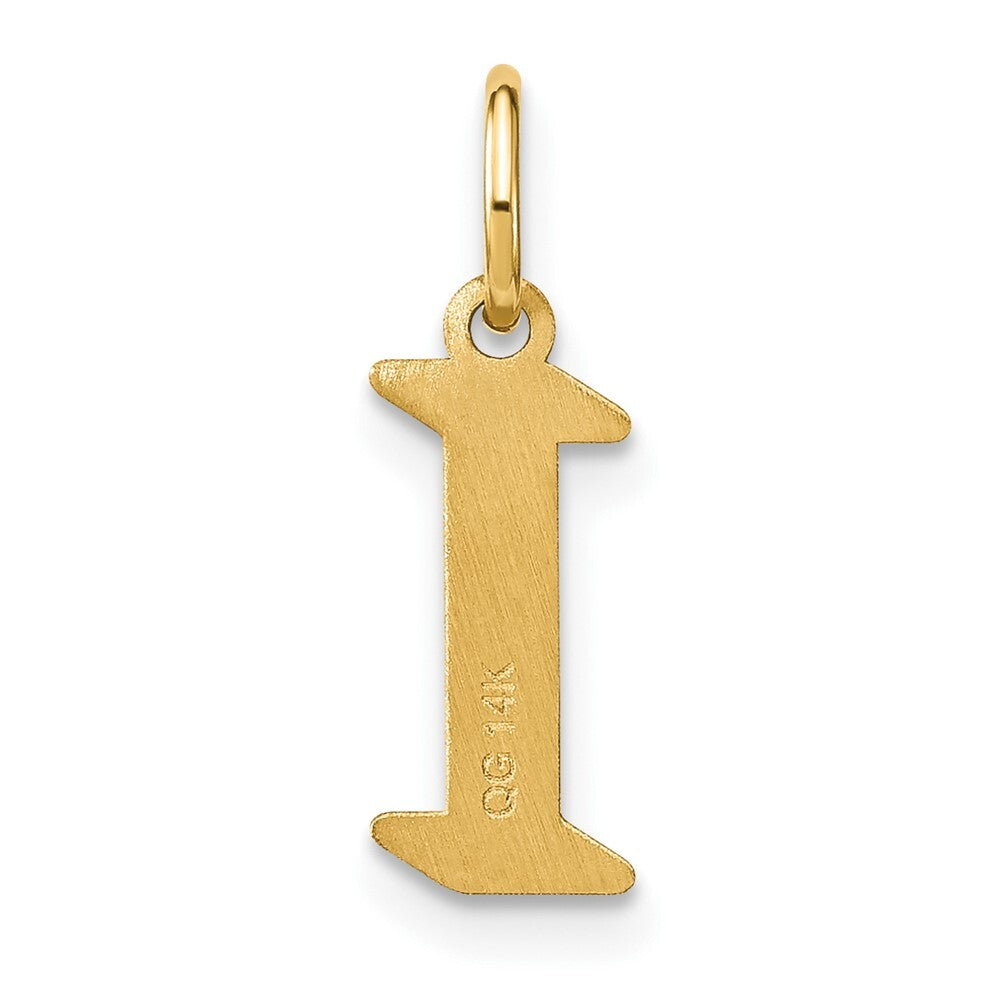 14k Yellow Gold Letter I Initial Pendant for Women