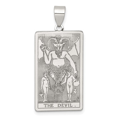 Sterling Silver The Devil Tarot Card Pendant