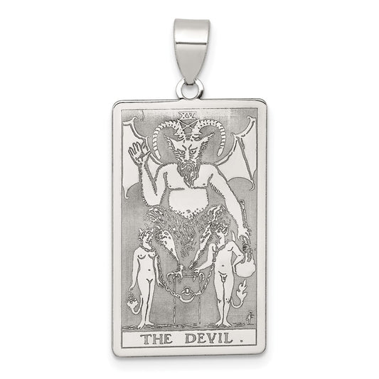 Sterling Silver The Devil Tarot Card Pendant