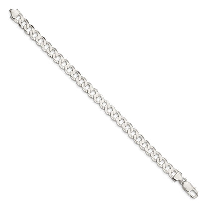 Sterling Silver 7.5mm Flat Curb Chain Bracelet