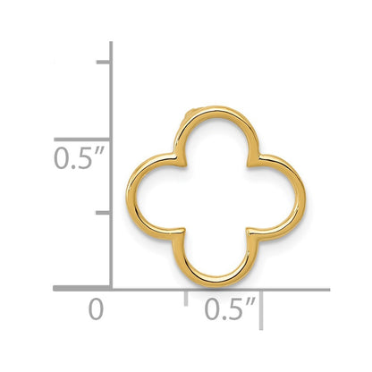 14k Yellow Gold Small Quatrefoil Design Chain Slide