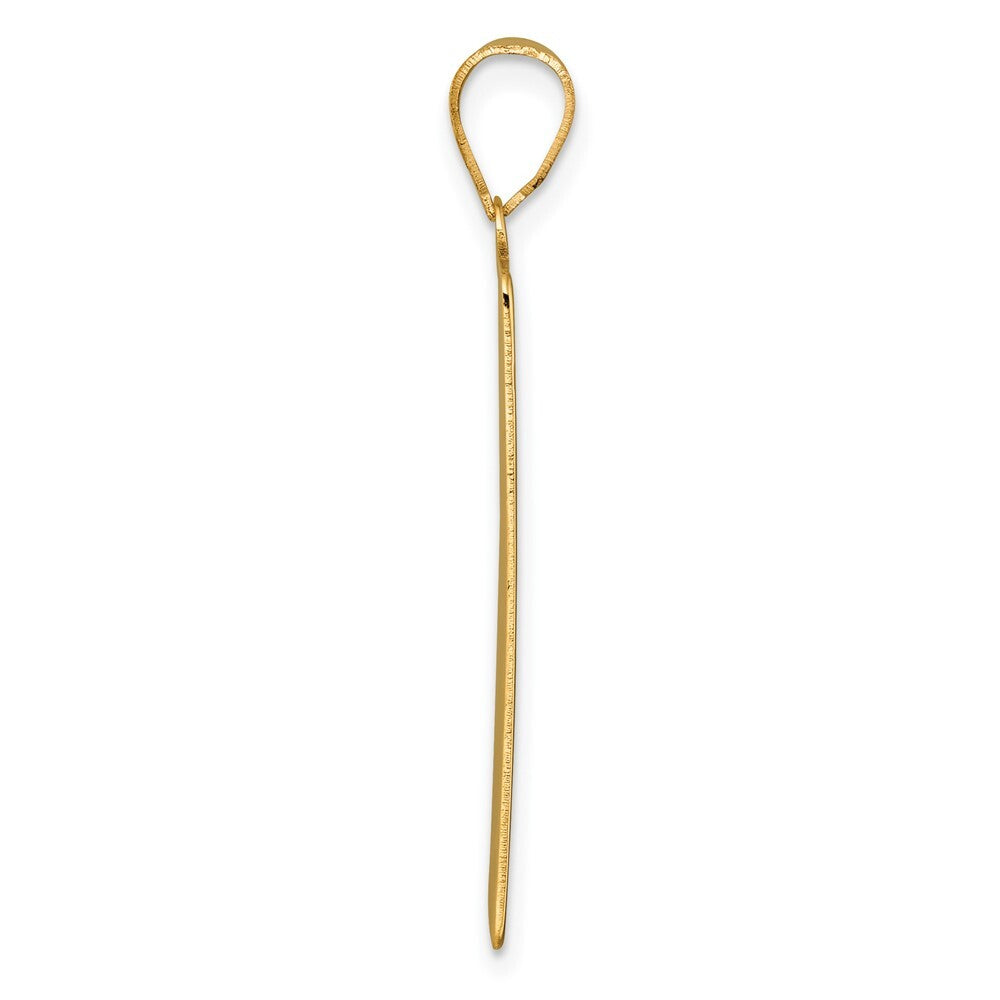 14k Yellow Gold The Emperor Tarot Card Pendant for Women