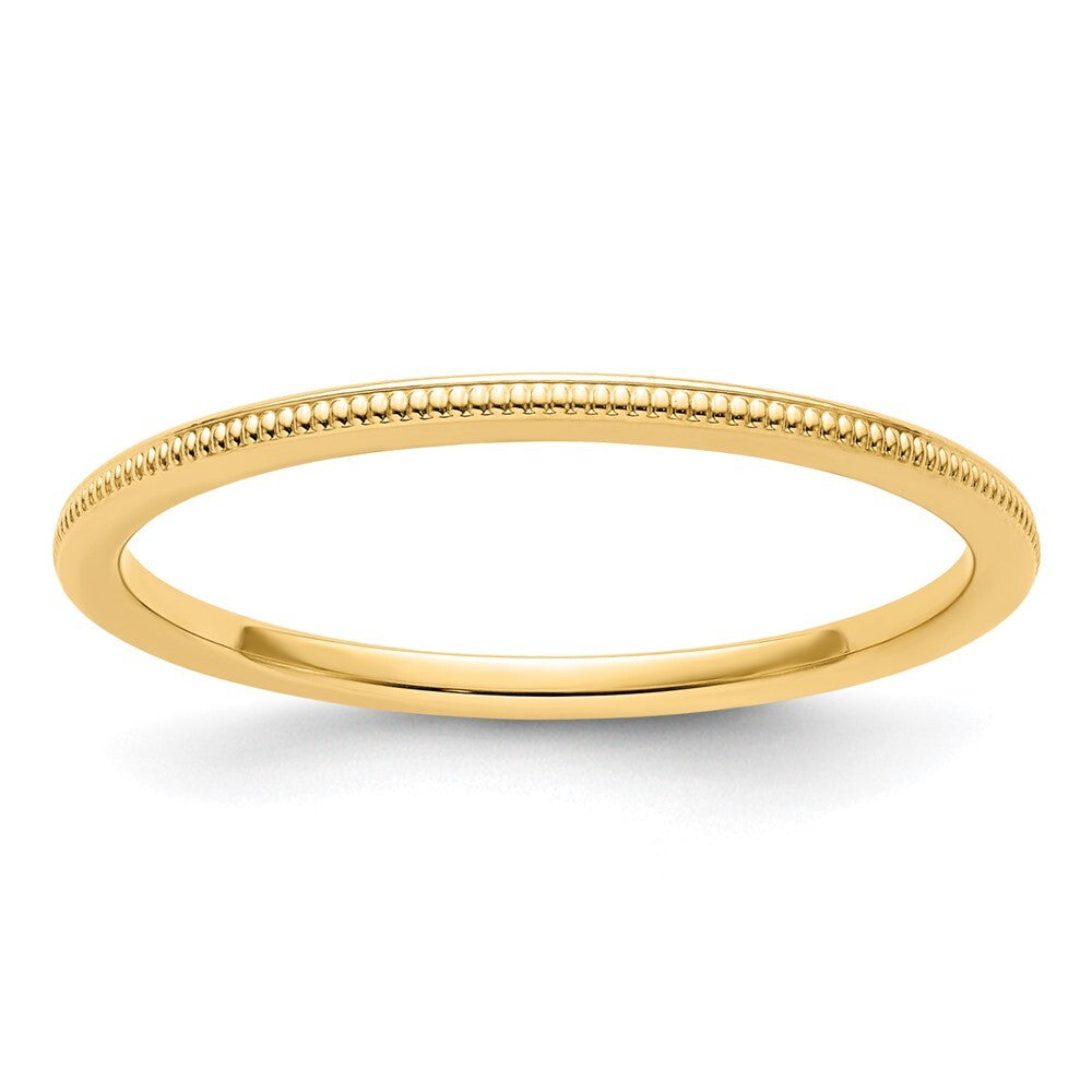 14K Yellow Gold Yellow Gold 1.2mm Milgrain Stackable Band Size 6