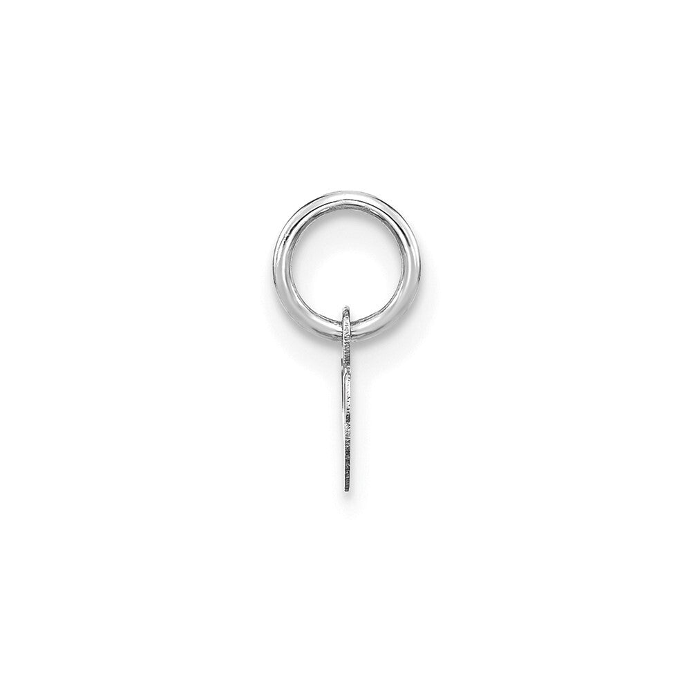 14k White Gold Lower case Letter W Initial Charm Pendant for Women