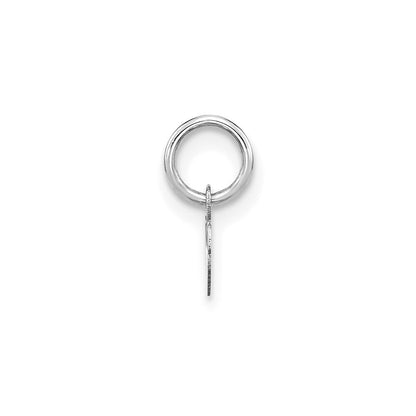 14k White Gold Lower case Letter W Initial Charm Pendant for Women