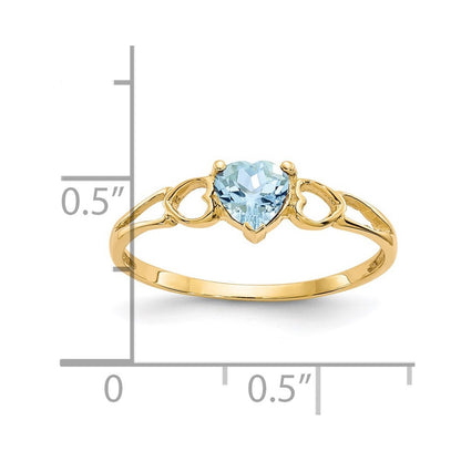 14K Yellow Gold Aquamarine Birthstone Ring