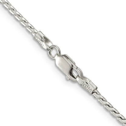 Sterling Silver 1.75mm Round Franco Chain Necklace