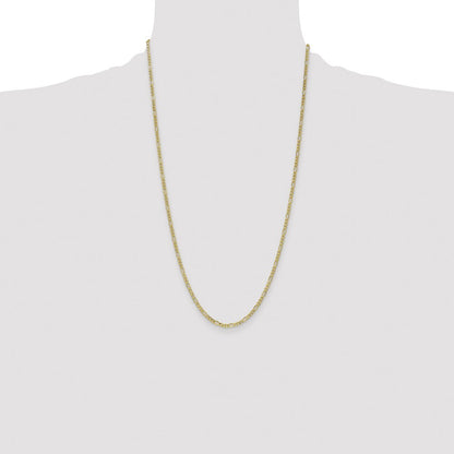 14k Yellow Gold 26 inch 2.5mm Semi-Solid Figaro with Lobster Clasp Chain