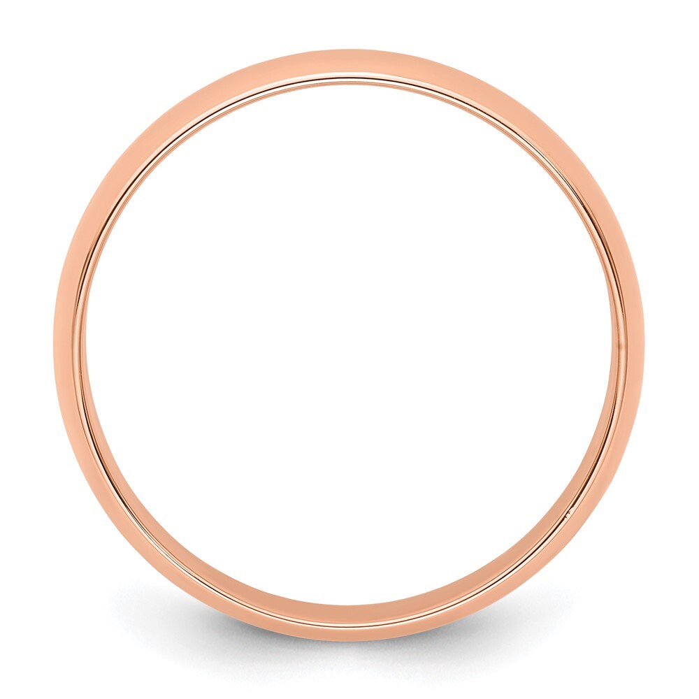 14k Rose Gold 5mm Lightweight Half Round Wedding Band Ring Size 5