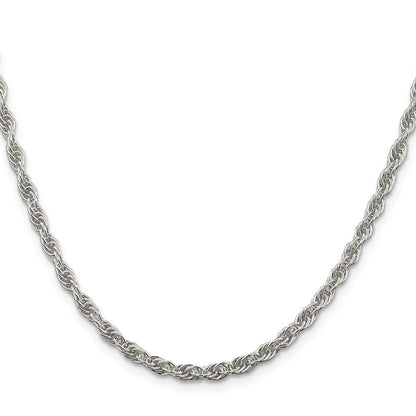Sterling Silver 3.8mm Loose Rope Chain Necklace