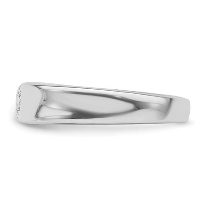 Sterling Silver Rhodium-plated Fleur-de-Lis Band Ring Size 6