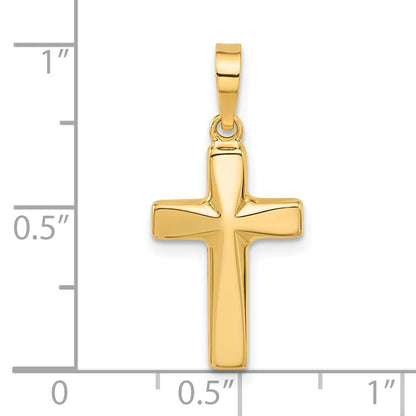 14k Yellow Gold Polished Cross Pendant