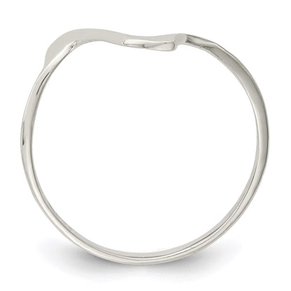 Sterling Silver Solid Wavy Ring Size 7