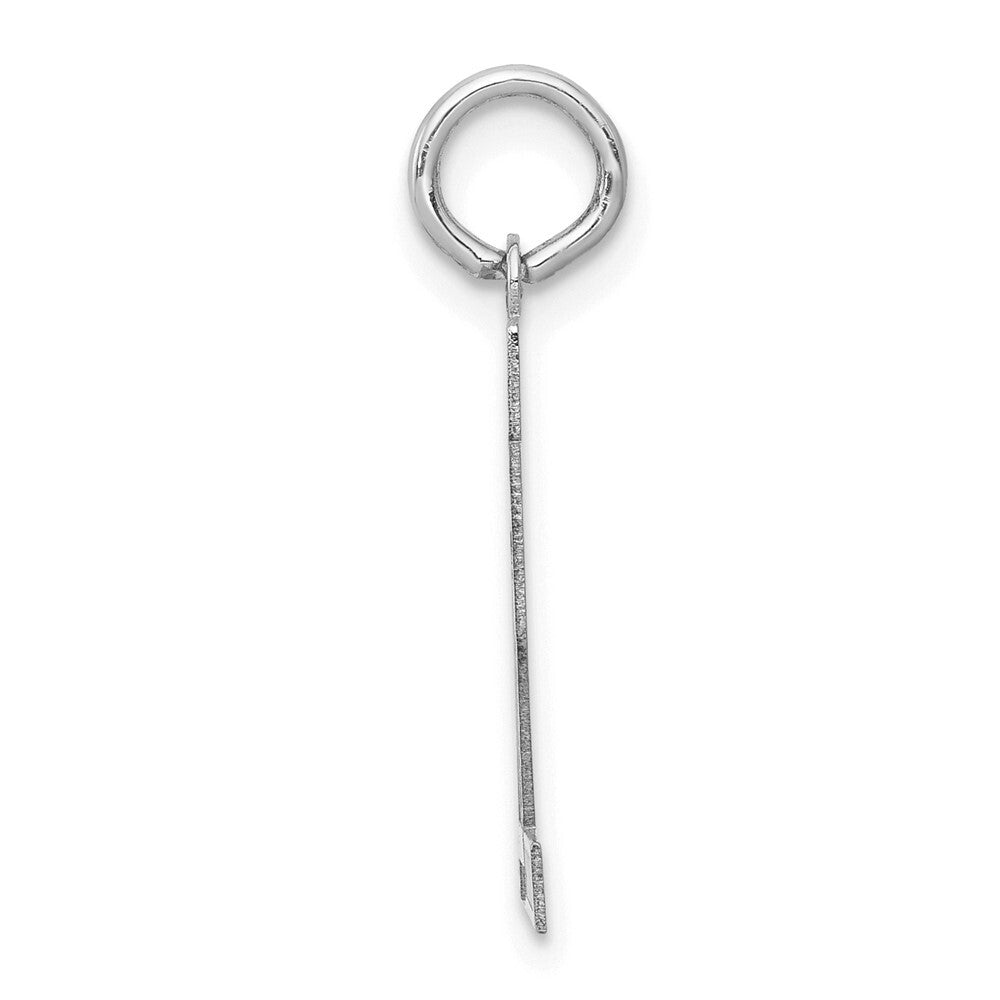 14k White Gold Small Satin Number 72 Charm Pendant for Women