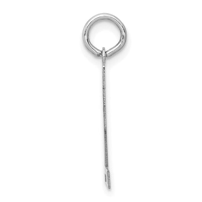 14k White Gold Small Satin Number 72 Charm Pendant for Women