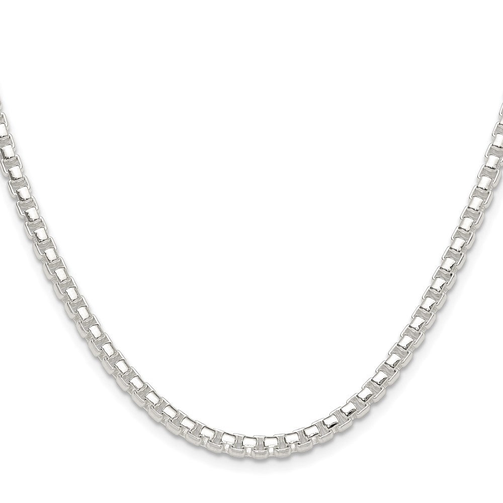 Sterling Silver Polished 4mm Round Box Chain Necklace