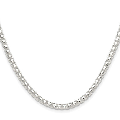 Sterling Silver Polished 4mm Round Box Chain Necklace