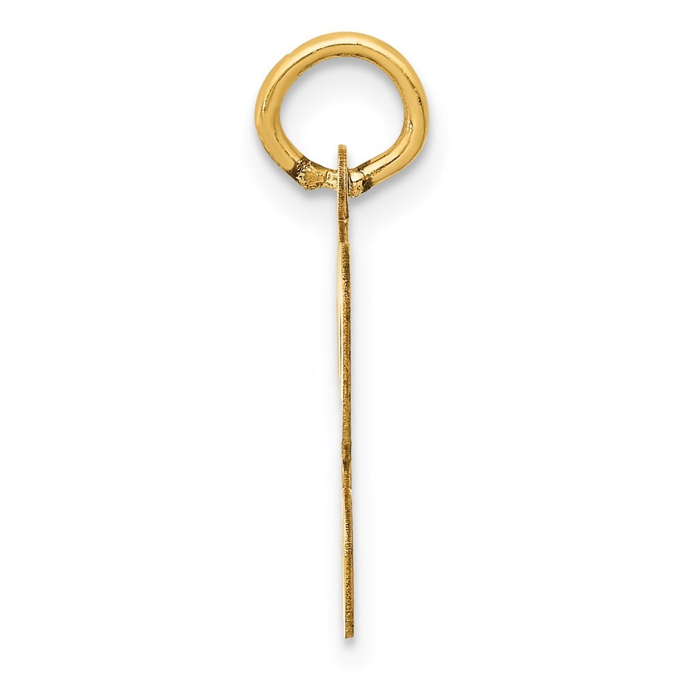 14k Yellow Gold Script Letter H Initial Charm Pendant for Women
