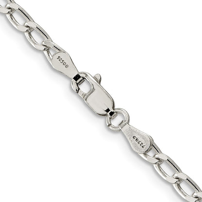 Sterling Silver 3.2mm Open Elongated Link Chain Necklace