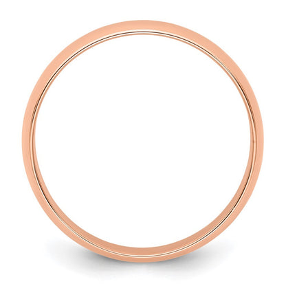 14k Rose Gold 5mm Lightweight Half Round Wedding Band Ring Size 6.5