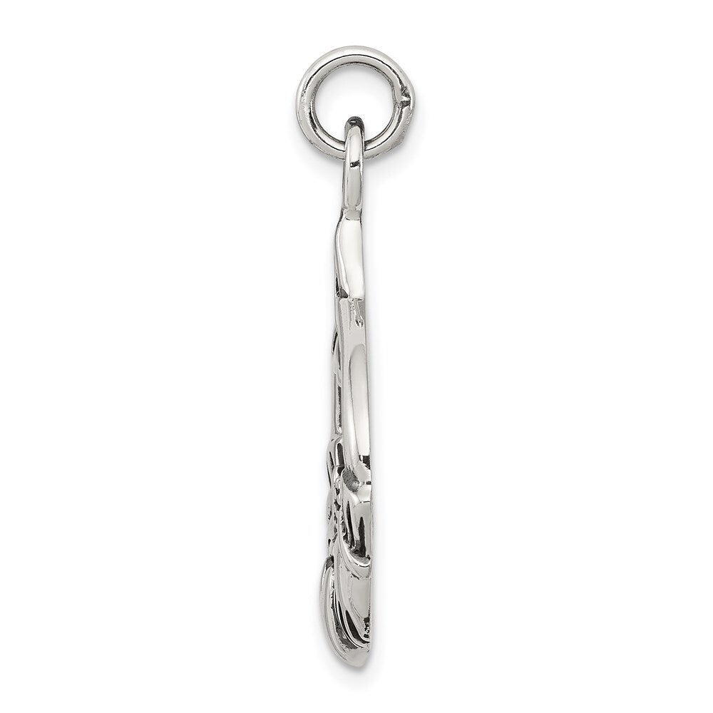 Sterling Silver Antiqued Claddagh Pendant Holiday Gift for Women