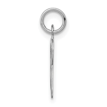 14k White Gold Script Letter V Initial Charm Pendant for Women
