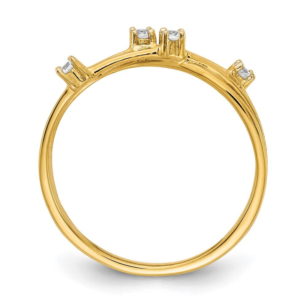 14K Yellow Gold Diamond Fashion Ring Size 7