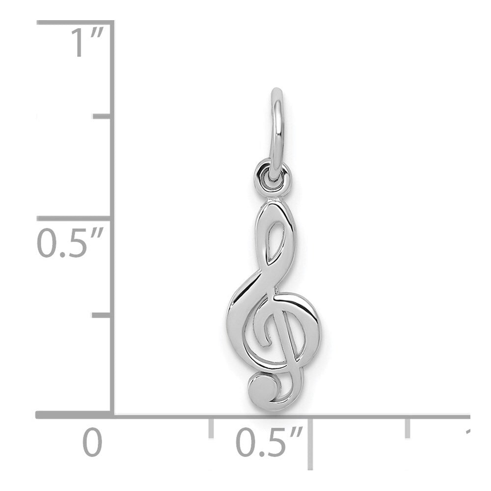 14k White Gold Treble Clef Charm Pendant for Women