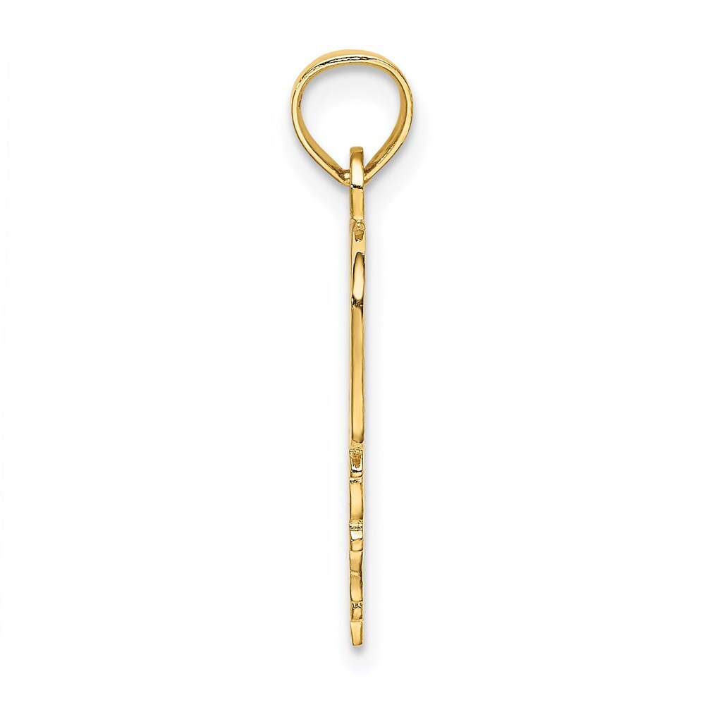 14k Yellow Gold DADDYS GIRL Heart Pendant for Women
