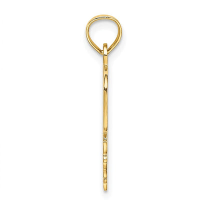 14k Yellow Gold DADDYS GIRL Heart Pendant for Women