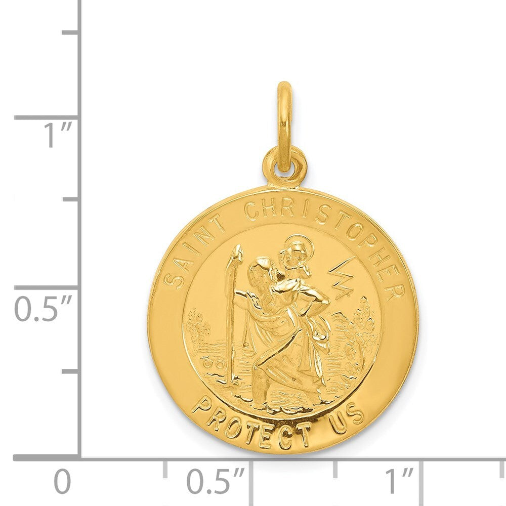 24k Gold-plated Sterling Silver St. Christopher Medal Pendant