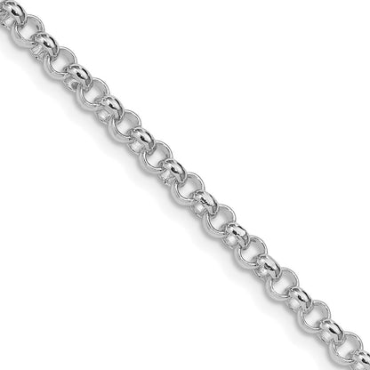 Sterling Silver Rhodium-plated 4mm Rolo Chain Necklace
