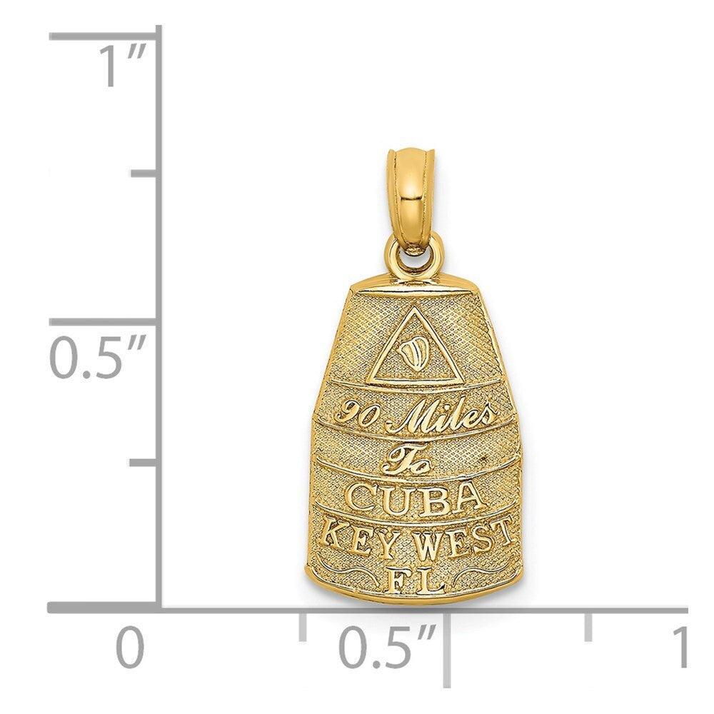 14k Yellow Gold Small Southern Most Point USA / KEY WEST FL Charm Pendant