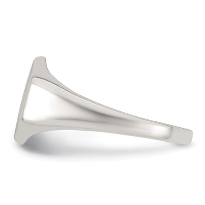 Sterling Silver Polished Hexagon Men's Signet Ring Size 9