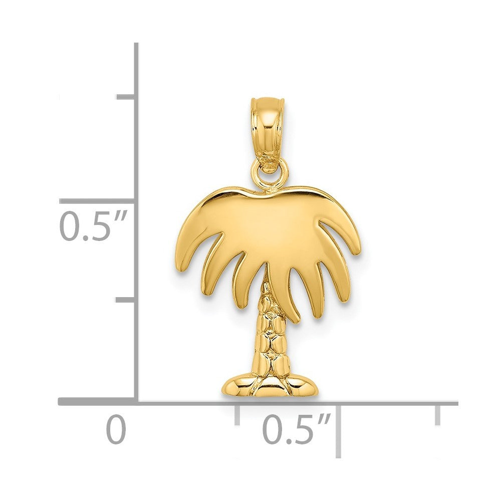 14k Yellow Gold Charleston Palm Tree Charm
