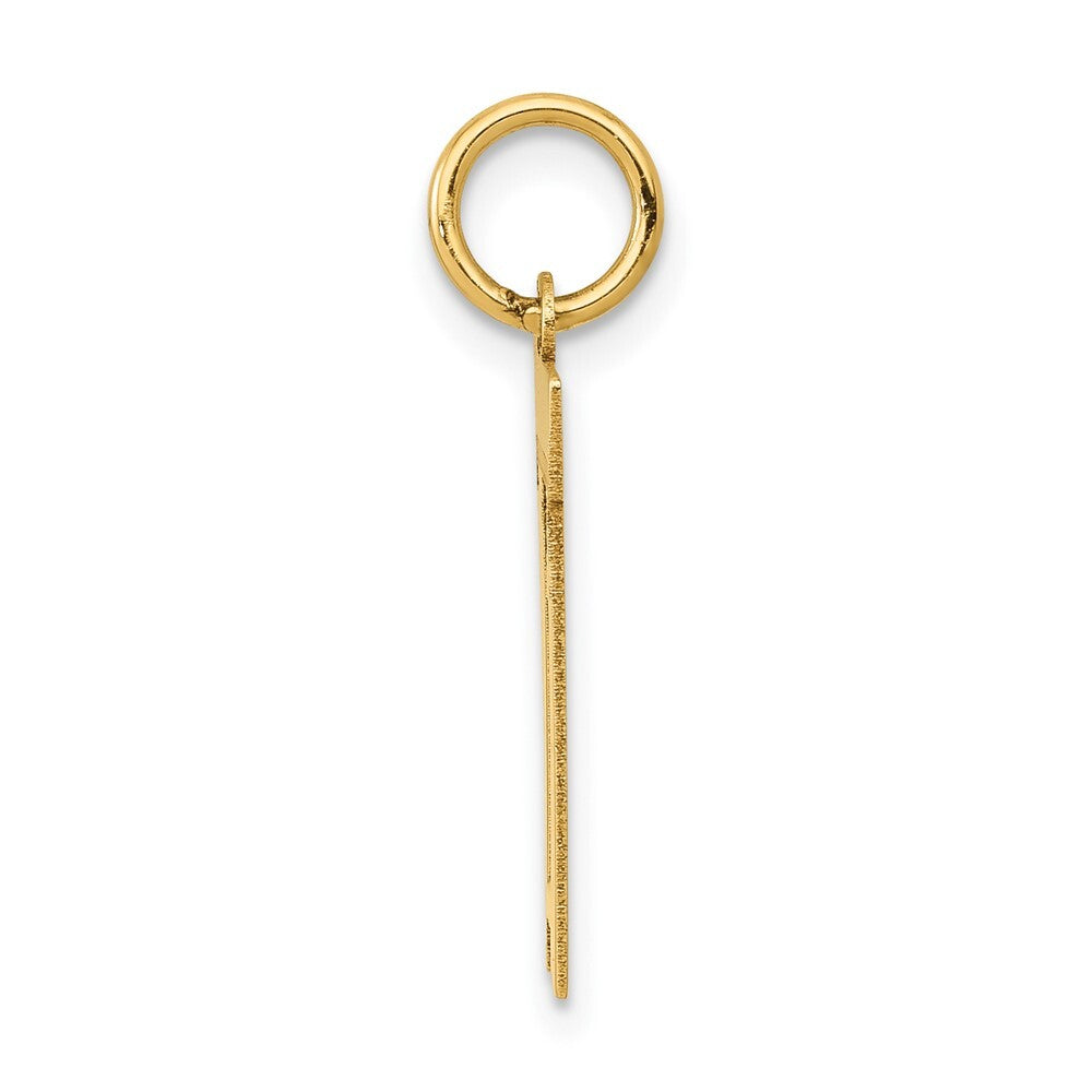 14k Yellow Gold Small Polished Number 11 Charm Pendant for Women