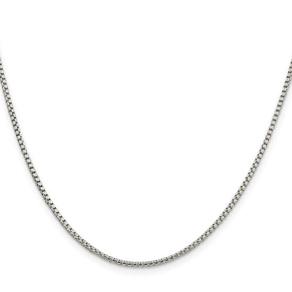 Sterling Silver 1.75mm Round Box Chain Necklace