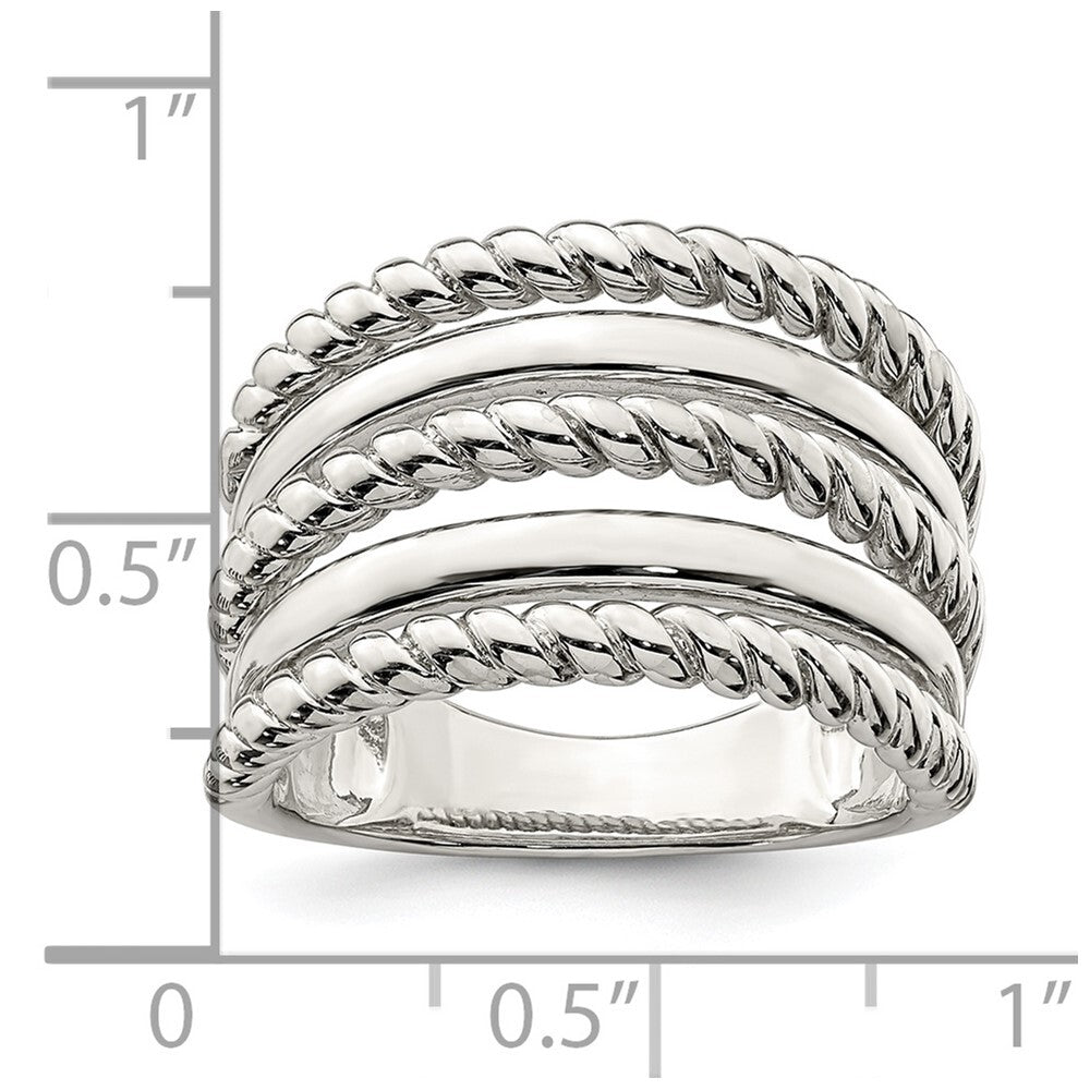 Sterling Silver Polished Fancy Ring Size 8
