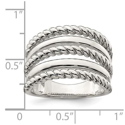 Sterling Silver Polished Fancy Ring Size 8
