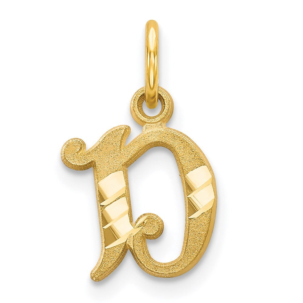 14k Yellow Gold Letter D Initial Charm