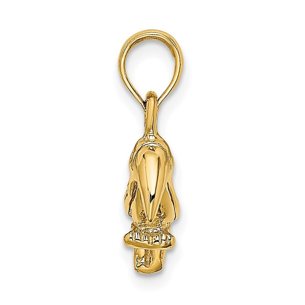 14k Yellow Gold 3-D Textured/Polished Toucan Bird Charm