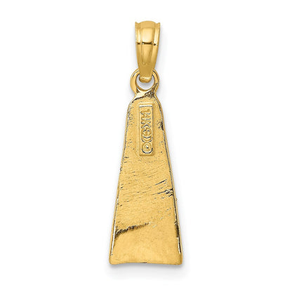 14k Yellow Gold Scuba Flipper Charm Pendant for Women