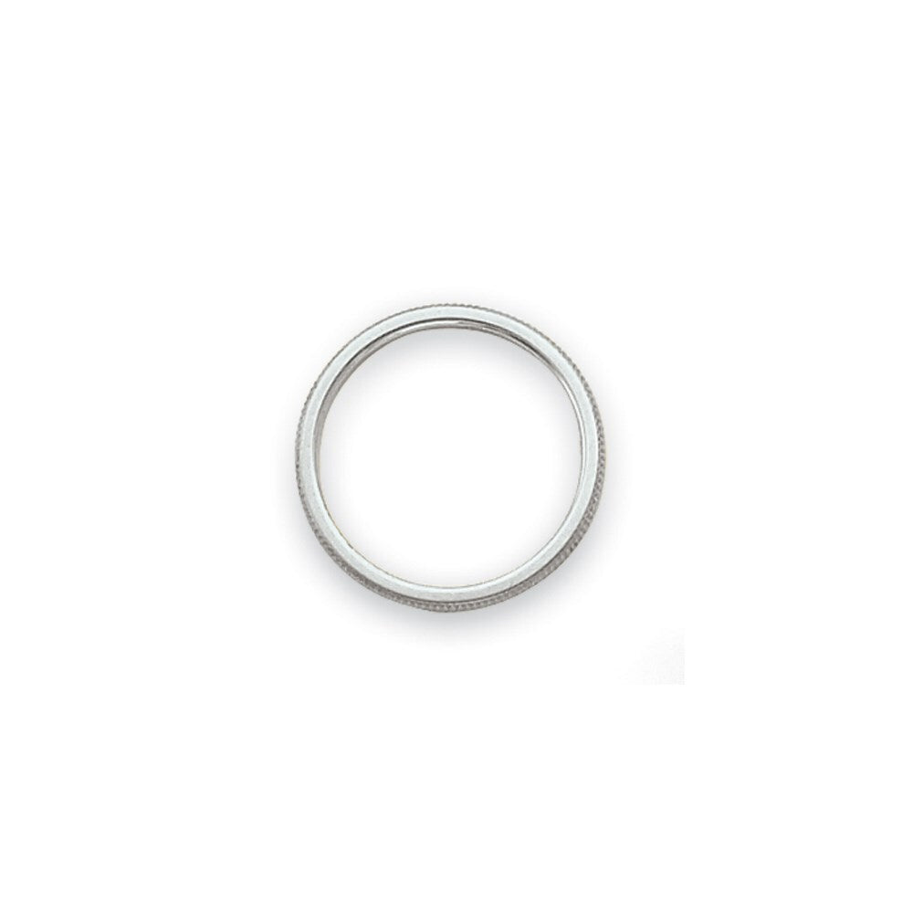 14k White Gold 1.5mm Milgrain Stackable Band Size 8