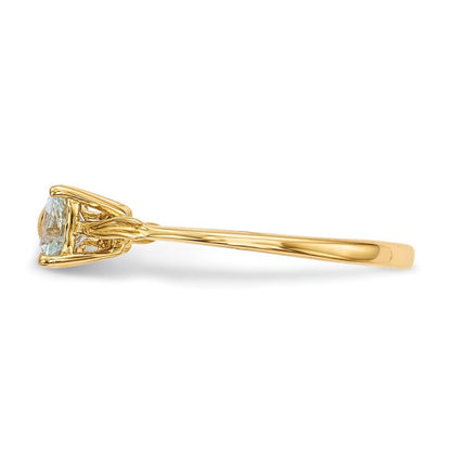 14K Yellow Gold Gold Polished Aquamarine Bow Ring