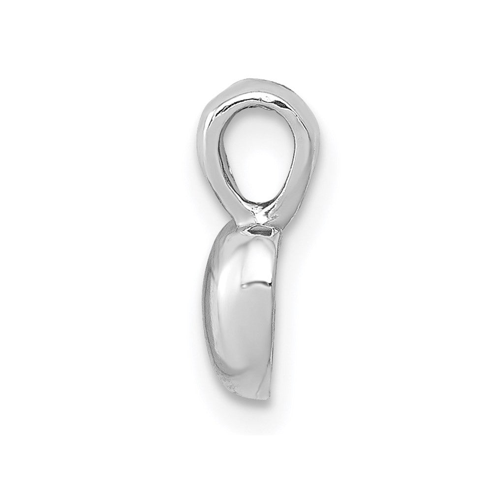 14K White Gold Polished Domed Concave Back Heart Charm