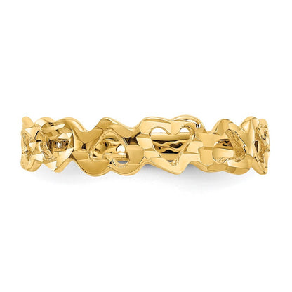 14K Yellow Gold Heart Ring