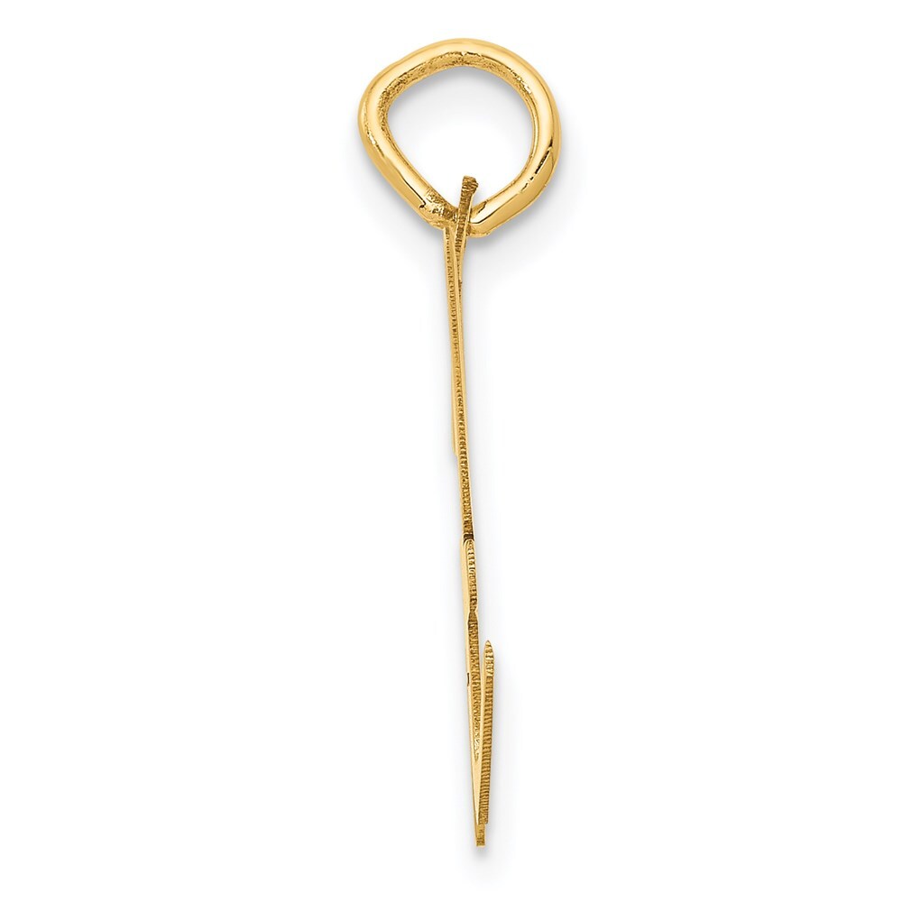 14k Yellow Gold Large Script Letter H Initial Charm Pendant for Women